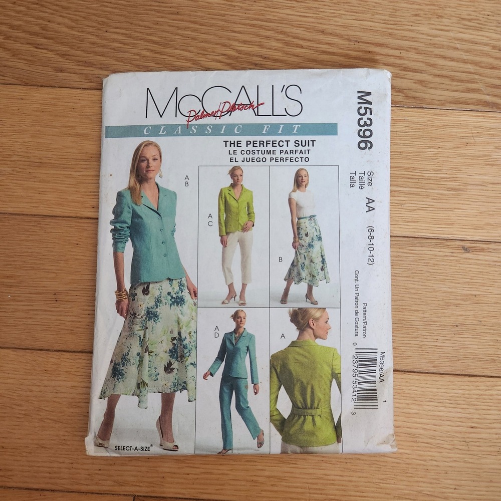 McCall's M5396 Sewing Pattern Classic Fit The‎ Perfect Suit Size AA 6-8-10-12